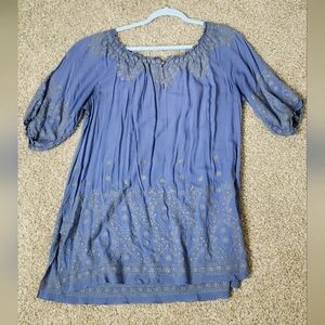 Sundance Faded Blue Blouse With Button In Front